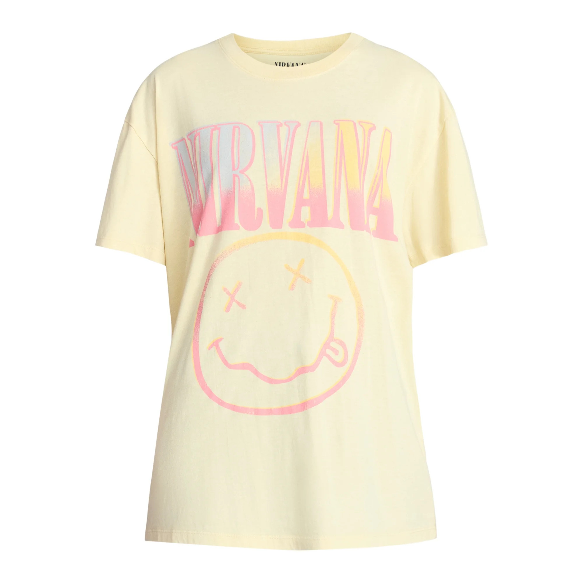 Nirvana Women's Tour Smiley Graphic Tee with Short Sleeves, Sizes XXS-XXL | Walmart (US)