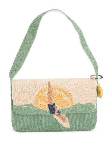 Beaded Sea Dive Lemon Shoulder Bag for Women | Leather | Marshalls