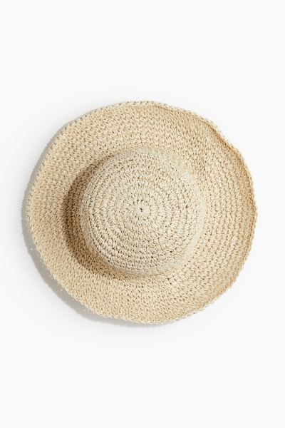 Wavy-brim Straw Hat - Light beige - Ladies | H&M US | H&M (US + CA)