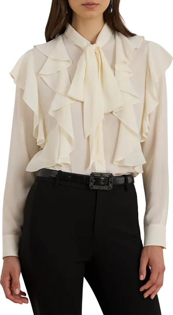 Tie Neck Ruffle Top | Nordstrom