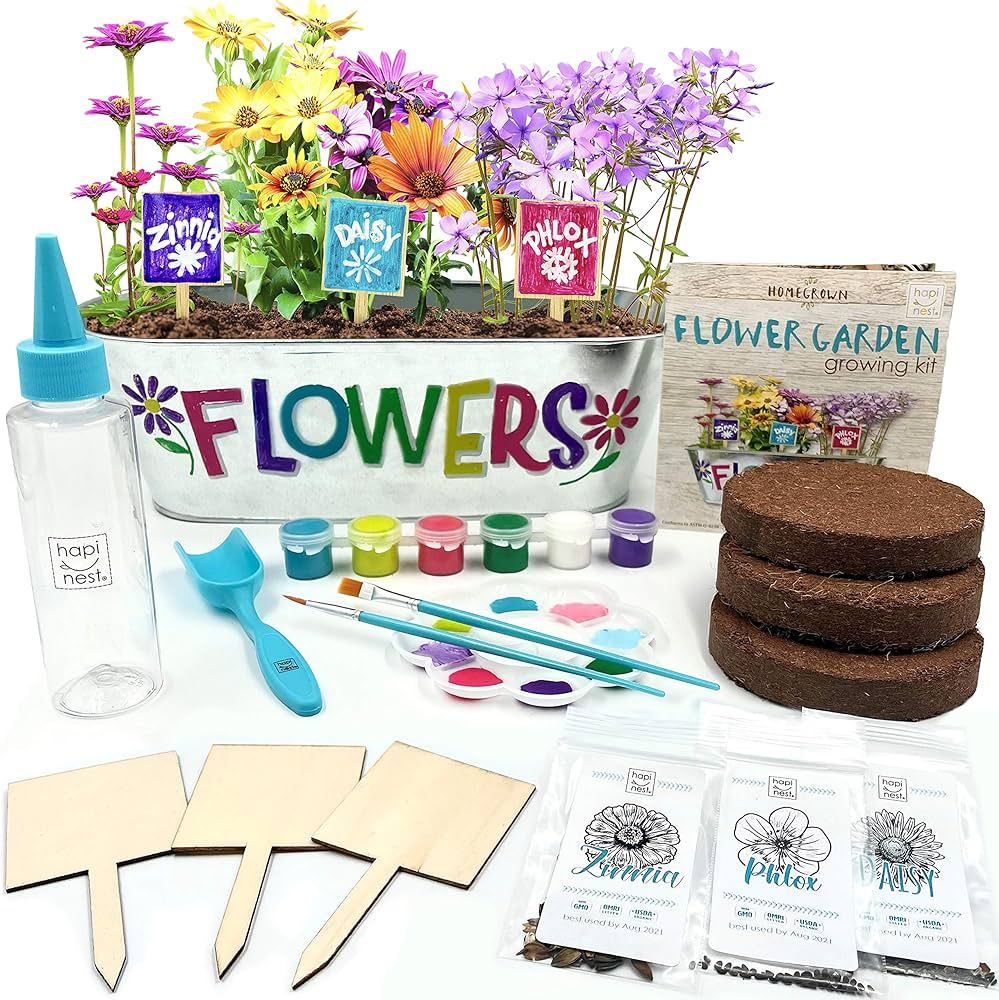 Hapinest Flower Garden Growing Kit Kids Gardening Crafts Gifts for Girls and Boys Ages 6 7 8 9 10... | Amazon (US)