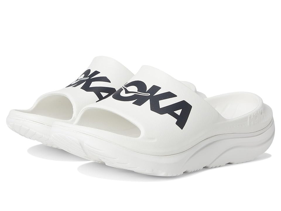 HOKA Ora Athletic Slide Shoes White/Black: Men's 5 - Women's 7 Medium | Zappos.com