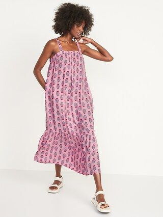 Sleeveless Tie-Back Cutout Maxi Swing Dress for Women | Old Navy (CA)