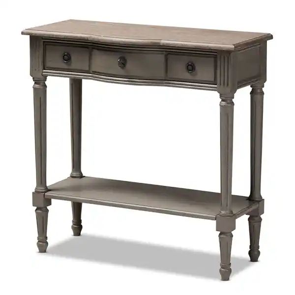French Country Gray Finished 1-Drawer Wood Console Table | Bed Bath & Beyond