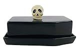 Amazon.com | Boston Warehouse Coffin Shaped with Skull Handle Covered Butter Dish, Standard, Blac... | Amazon (US)