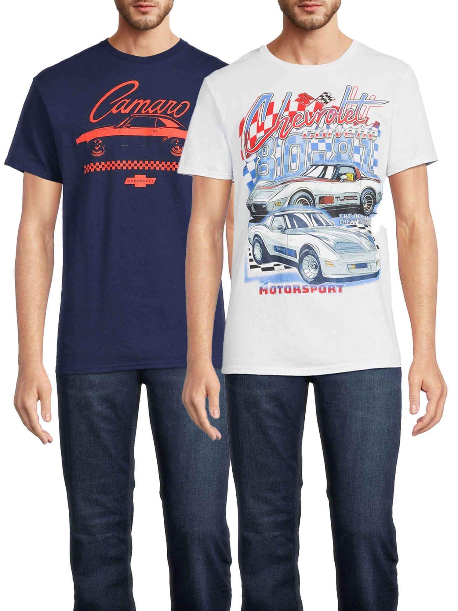 Chevrolet Corvette & Camaro Men's and Big Men's Graphic T-Shirt, 2-Pack | Walmart (US)