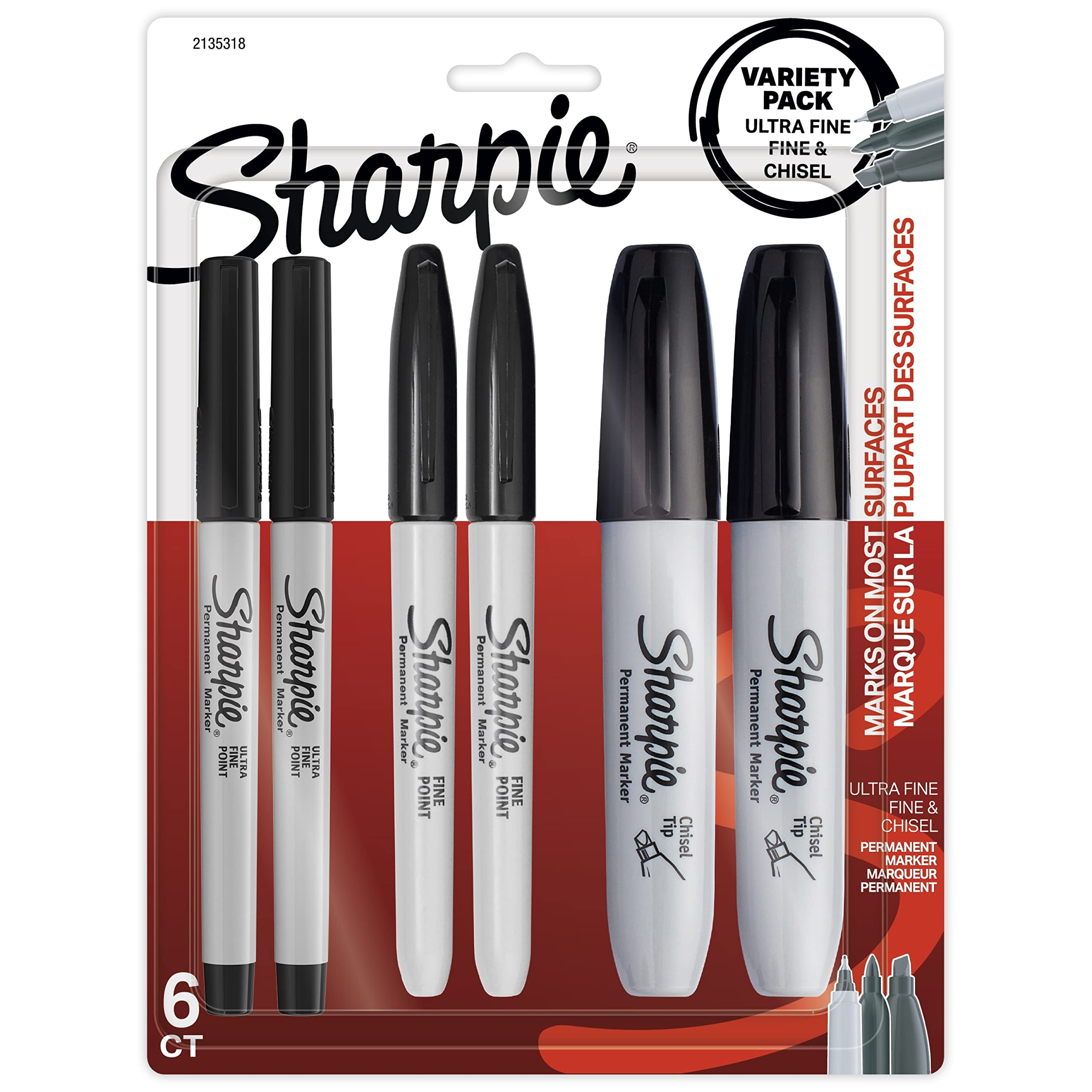 Sharpie Permanent Markers Variety Pack, Featuring Ultra-Fine, Chisel Tip, And Fine Tip Marker Set... | Amazon (US)