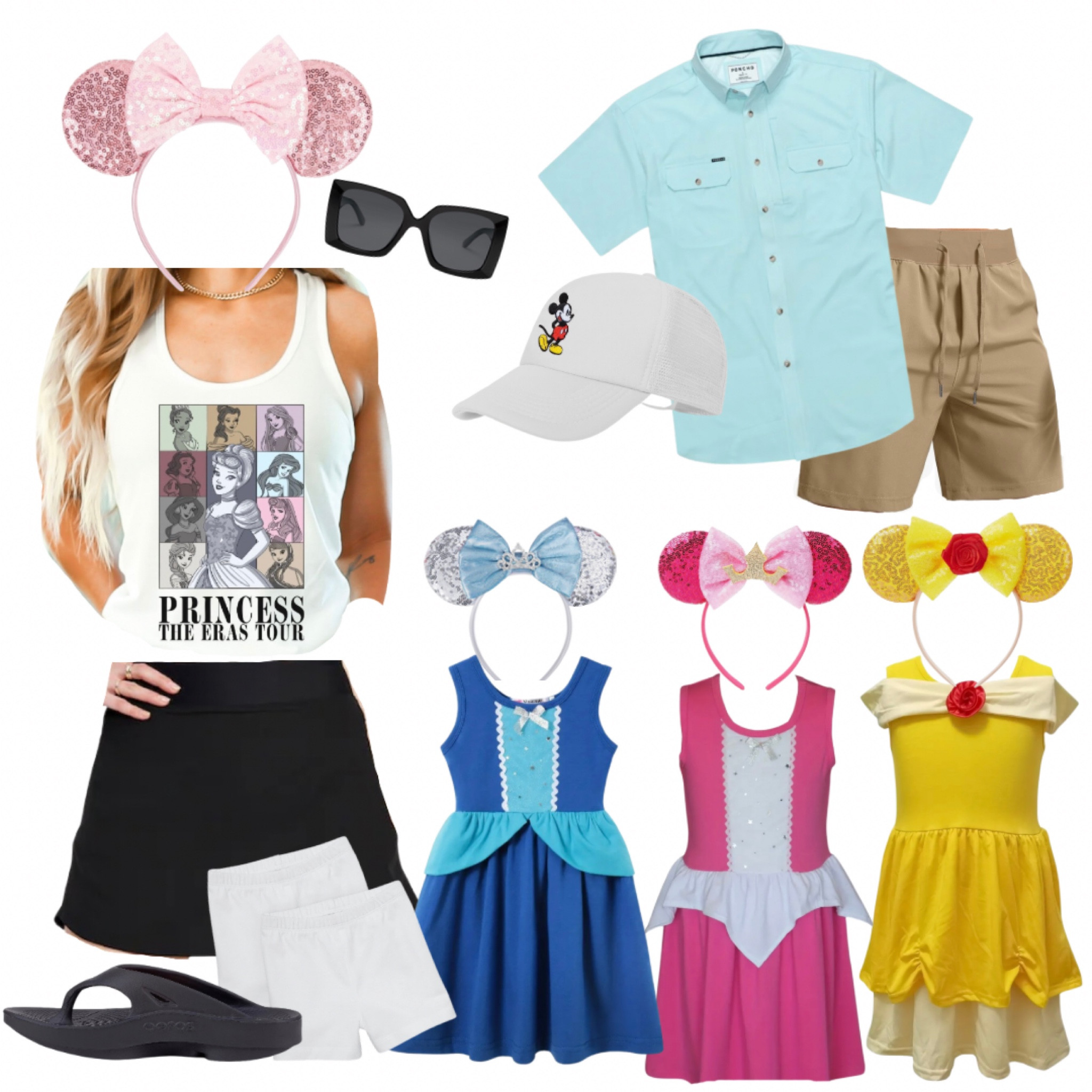 Here’s another one of our Disney World family looks! I got the girls princess dresses from Temu and they’re the exact same dresses as some I’ve ordered from online boutiques. I did find them on Amazon, too. Just click the one linked Amazon dress (Cinderella) and the other princess options will show up on Amazon.

My husband will wear different colors of his Poncho brand shirts. I can’t link them, though.

#LTKkids #LTKtravel #LTKfamily