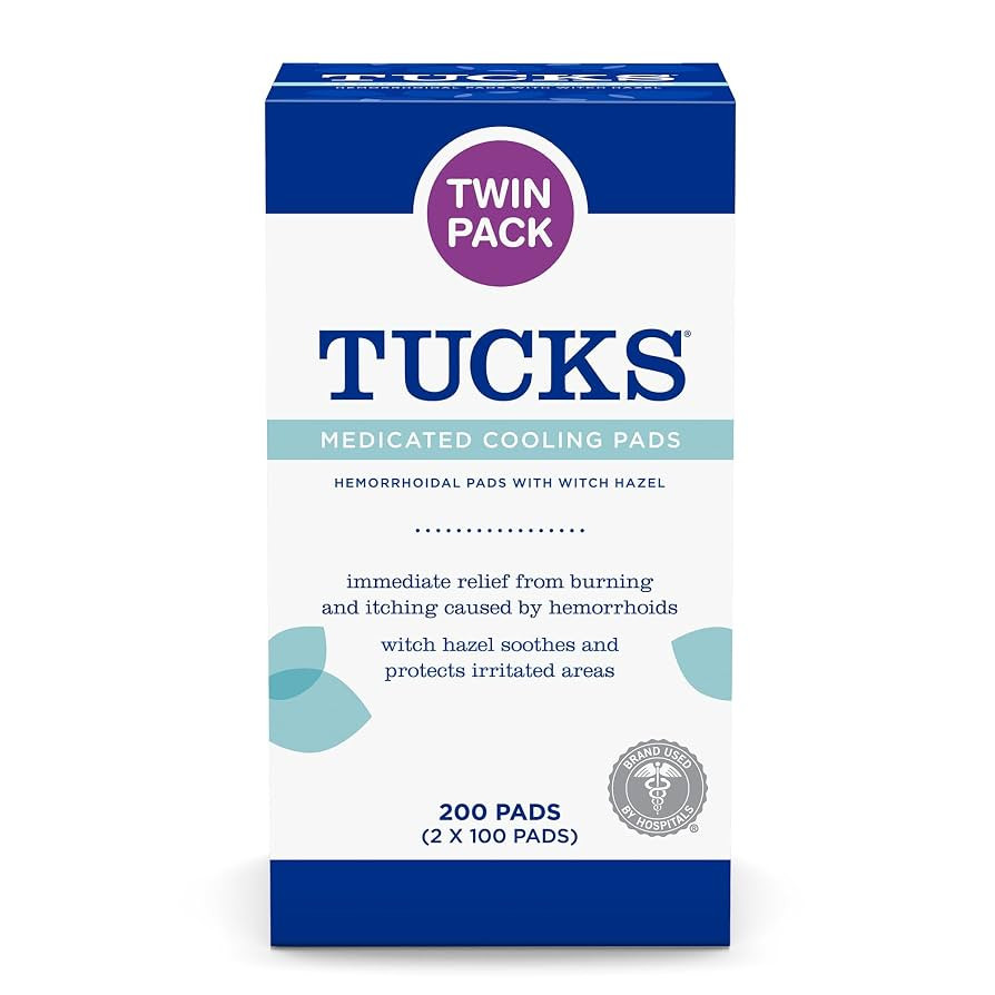 TUCKS Medicated Cooling Pads, 200 Count - Witch Hazel Pads for Sensitive Areas, Cleanse and Prote... | Amazon (US)