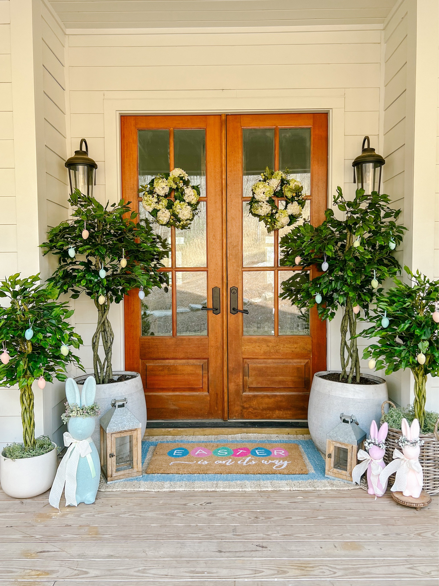 Got my spring front porch ready for Easter !!! These are the most realist faux trees! Such amazing quality and I know they will last for years and years to come !!! 

#LTKhome #LTKFind #LTKSeasonal