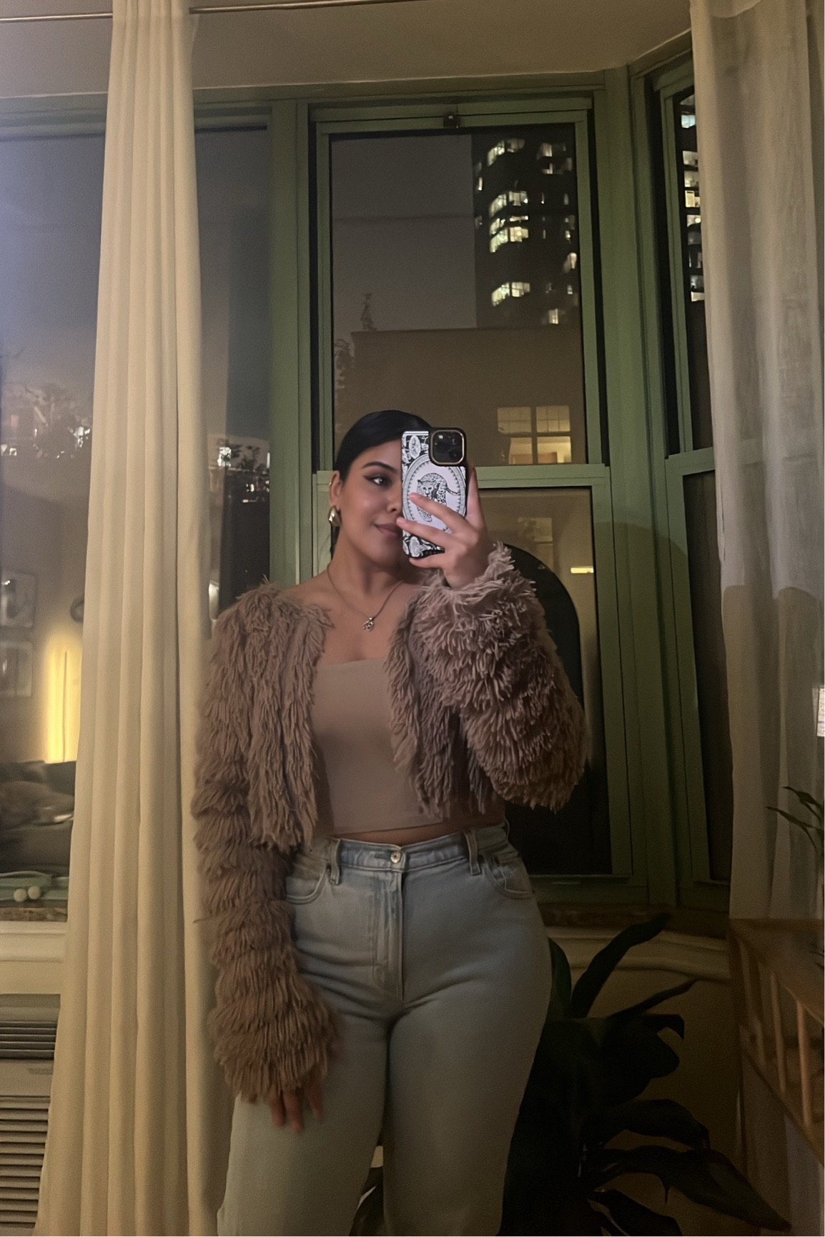 Casual date night in little India fillers dosa and yummy snacks. I wore this nude cami with a fuzzy jacket. This cropped coat is from Shein. And the jeans are from Abercrombie & Fitch. 

This is a midsize ootd I’d wear for casual night out or for brunch. I love finding outfits that enhance my curves 

#LTKTravel #LTKMidsize #LTKStyleTip