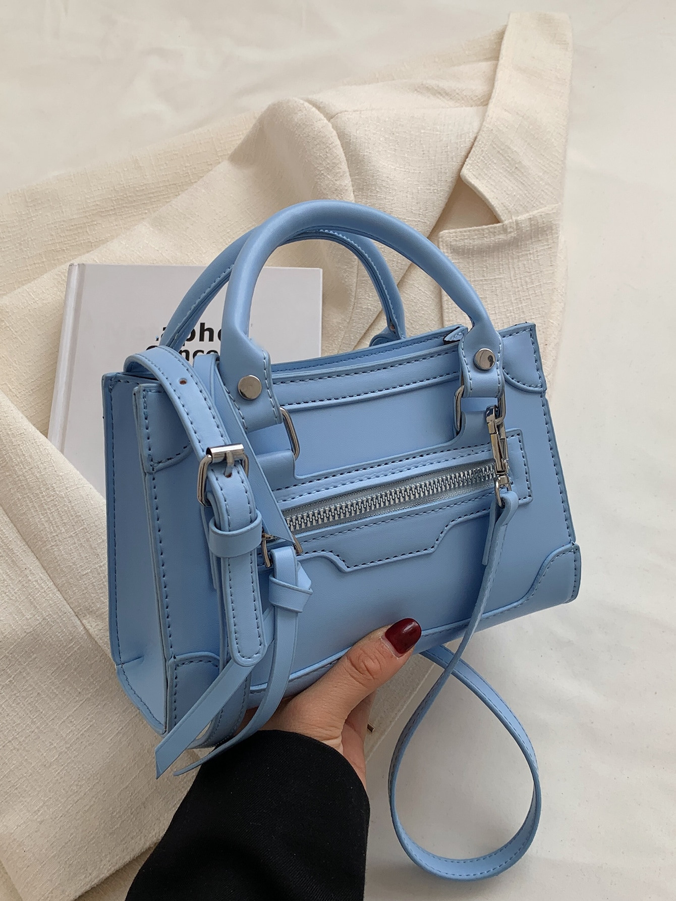 Waterproof,Lightweight,Business Casual Mini Double Handle Square Bag, Daily commuting, leisure, t... | SHEIN