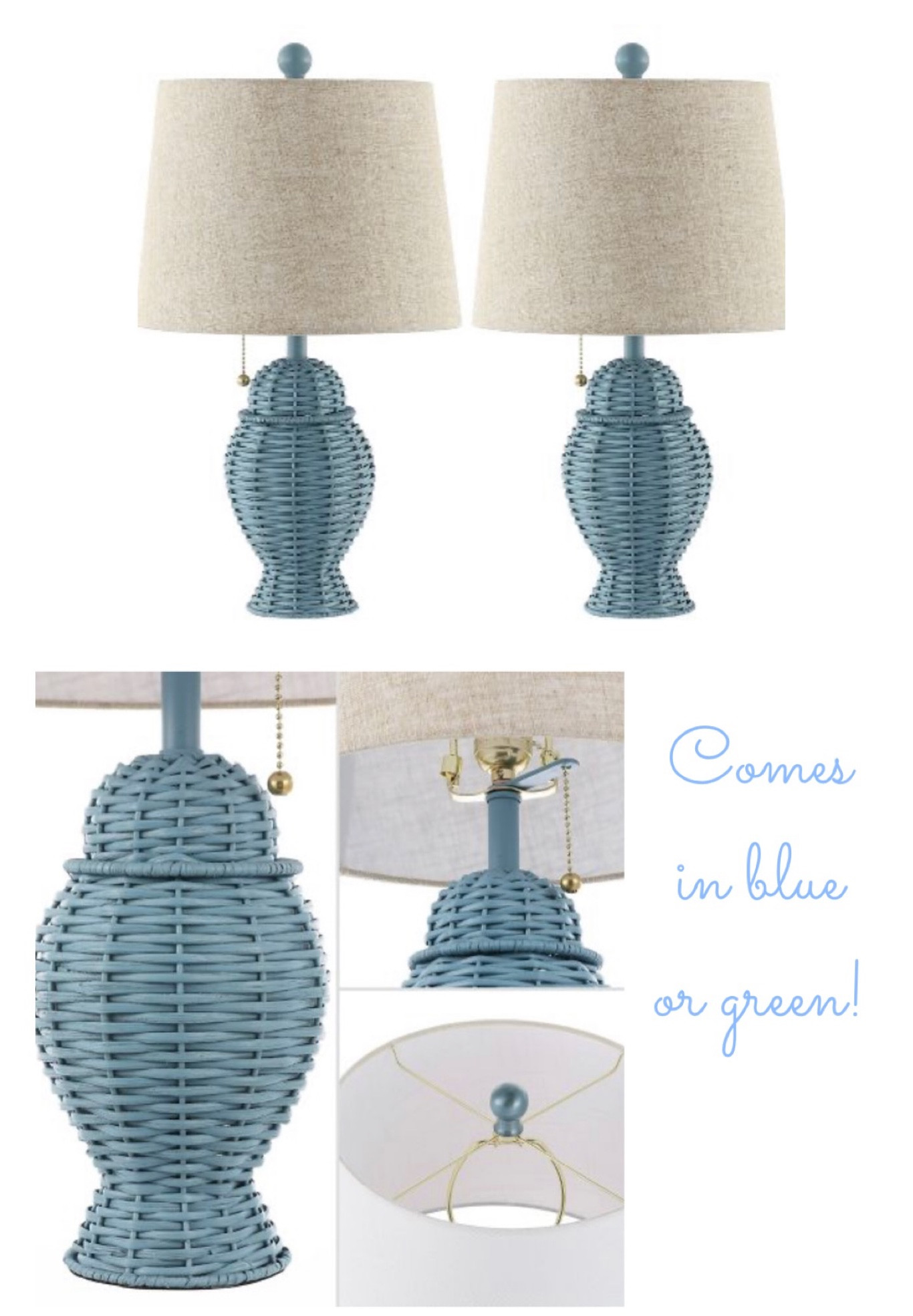 Wicker lamps set of two in blue or green!!!! Love these from Target! 

#LTKsalealert #LTKfamily #LTKhome