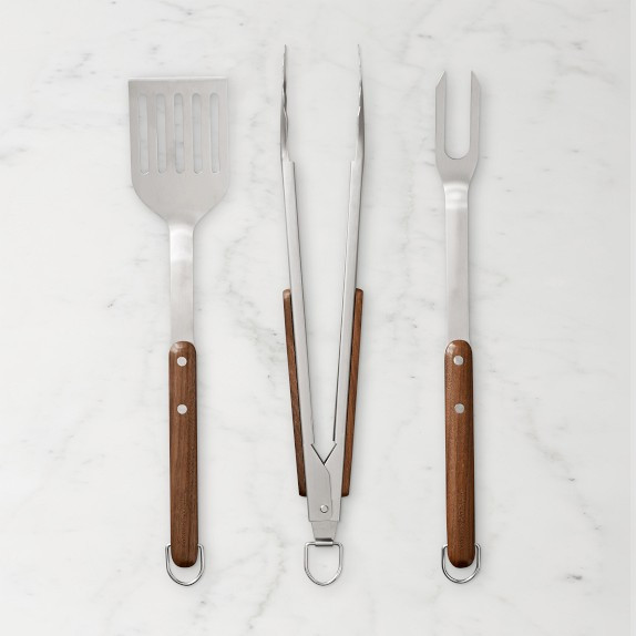 Williams Sonoma Walnut Grill Tools, Set of 3 | Williams-Sonoma