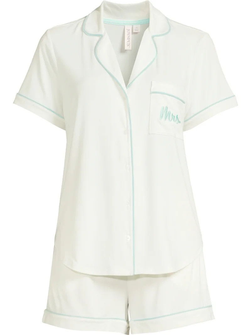 Joyspun Women's Dreamy Soft Collection Notch Collar Top and Shorts Pajama Set, 2-Piece, Sizes XS-... | Walmart (US)