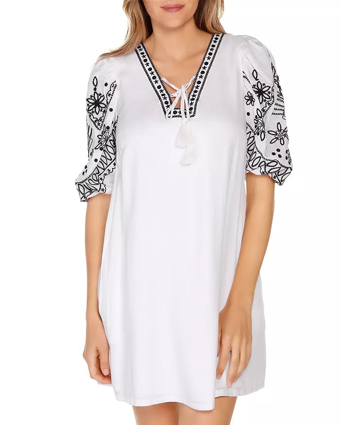 Floral Embroidered Lace Up Dress | Bloomingdale's (US)