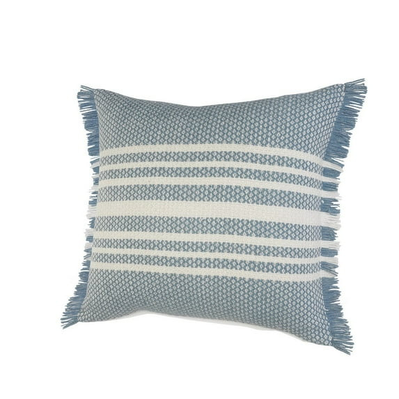 Ox Bay Bailey 24" x 24" Blue/White Striped Polyester Adult Decorative Indoor/Outdoor Throw Pillow | Walmart (US)