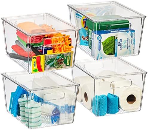 Amazon.com: CLEARSPACE Plastic Storage Bins with Lids X-Large – Perfect Kitchen Organization or... | Amazon (US)