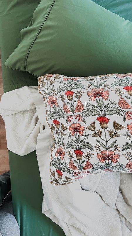 Love these viral 6 piece sheets 😍 They have over 150k ratings and are buttery soft! These dark sage sheets are wrinkle free and machine washable and come in 12 colors 💚

This reversible printed quilt matches tons of sheet colors. It’s lightweight enough to use it in the summer but keeps you warm and cozy in the winter. It’s pre-washed, soft with a cotton construction. Comes in twin to California king. 

Added these linen shams for looks, love them in any room.

Amazon bedding | Kohls bedding | floral quilt | floral bedding | colorful bedding | boho bedding | sage green bedding | guest room bedding | guest room decor | Amazon sheets | sage green sheets | Amazon home 

#LTKfindsunder100 #LTKfindsunder50 #LTKhome