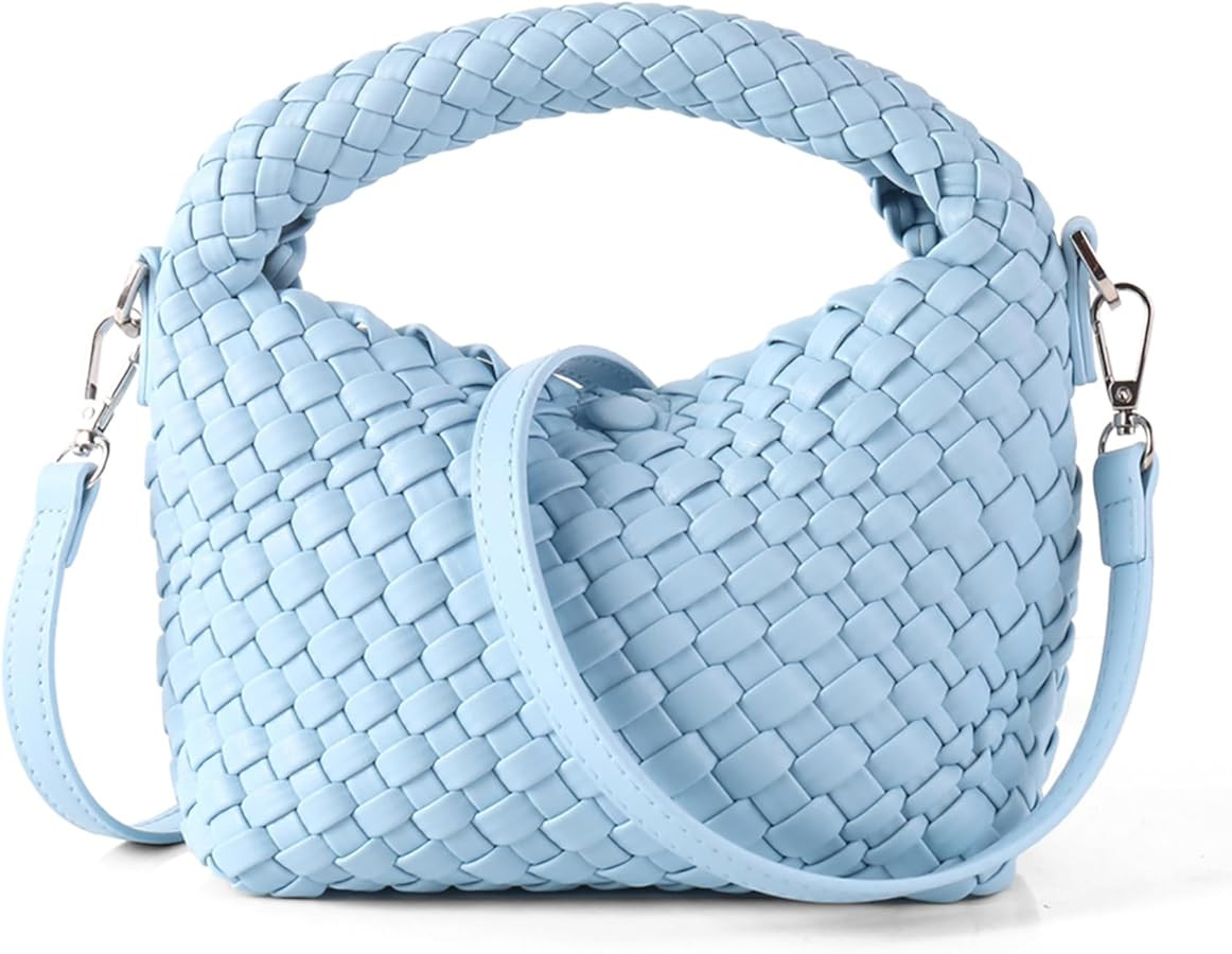 Woven Purse For Women, Small Crossbody Tote Bag with Detachable Shoulder Strap, Girls Top Handle ... | Amazon (US)