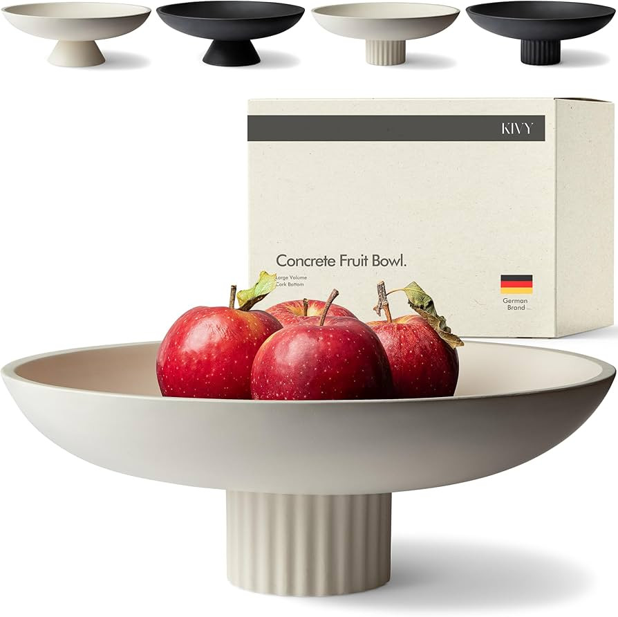 KIVY Concrete Fruit Bowl for Kitchen Counter - Large Decorative Bowl for Home Decor - Modern Key ... | Amazon (US)