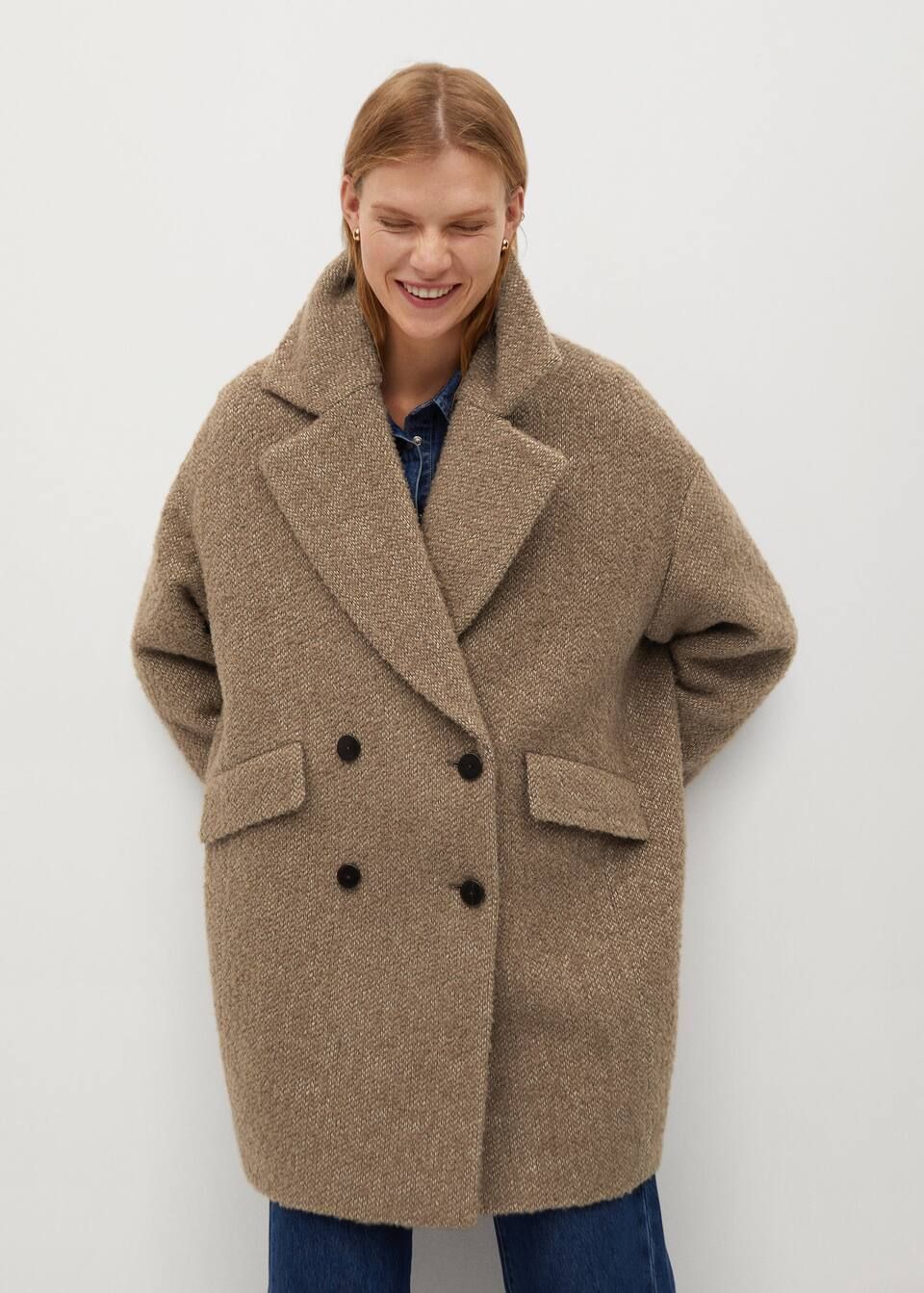 Textured wrap coat | MANGO (UK)