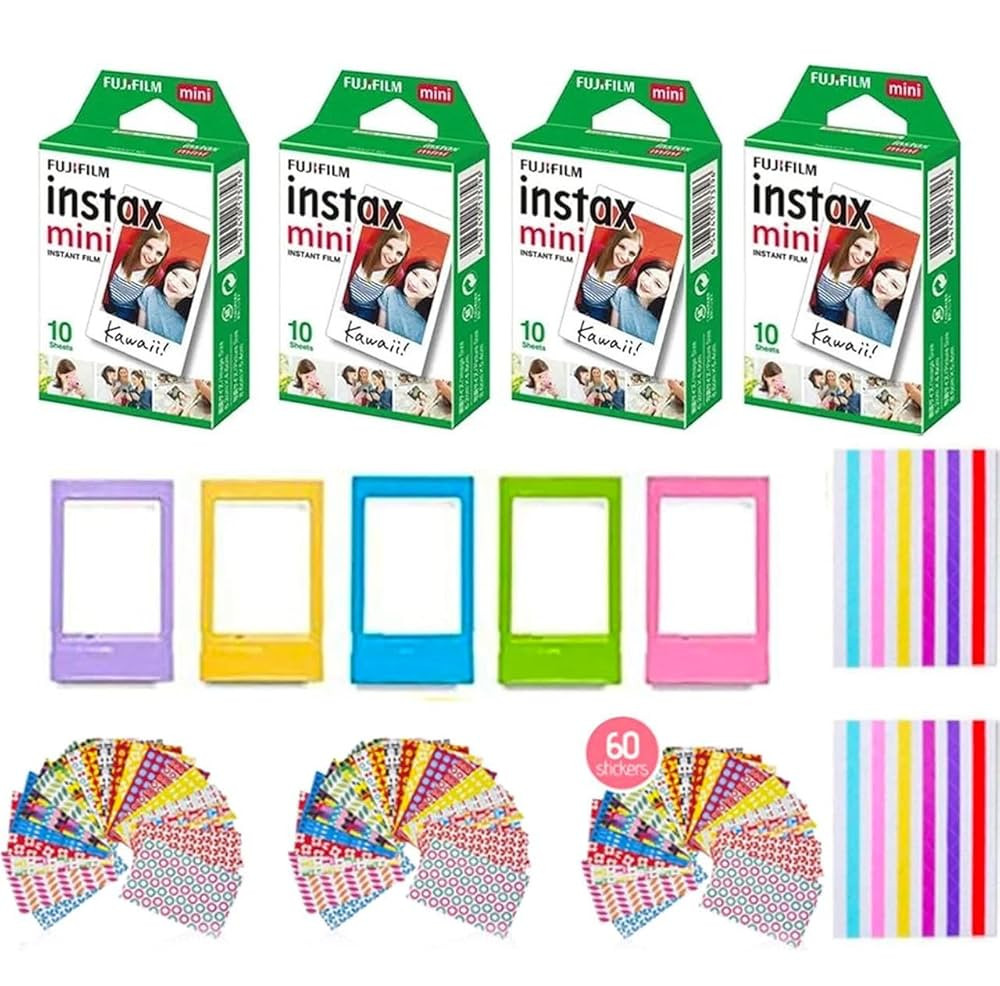 Fujifilm Instax Mini Instant Camera Film: 40 Shoots Total, (10 Sheets x 4) Includes 5 "Tudak Plas... | Amazon (US)