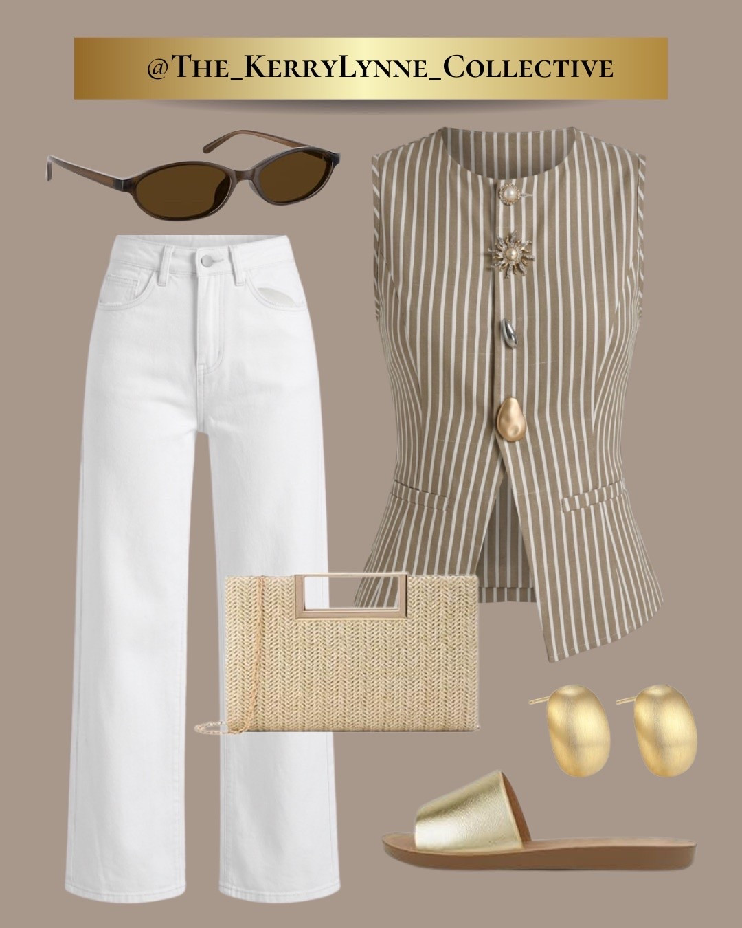 🌾 Mediterranean Muse

Tailored pieces, natural textures, and effortless neutrals—my favorite formula for looking polished all summer long.

This striped vest paired with crisp white denim creates a look that’s equal parts sophisticated and easy. Finished with raffia accessories, gold accents, and chic slides, it’s perfect for brunch dates, vacations, winery visits, and everything in between.

Proof that neutrals never have to be boring. ✨

#LTKStyleTip #MediterraneanMuse #QuietLuxury

#LTKootd #LTKOver40