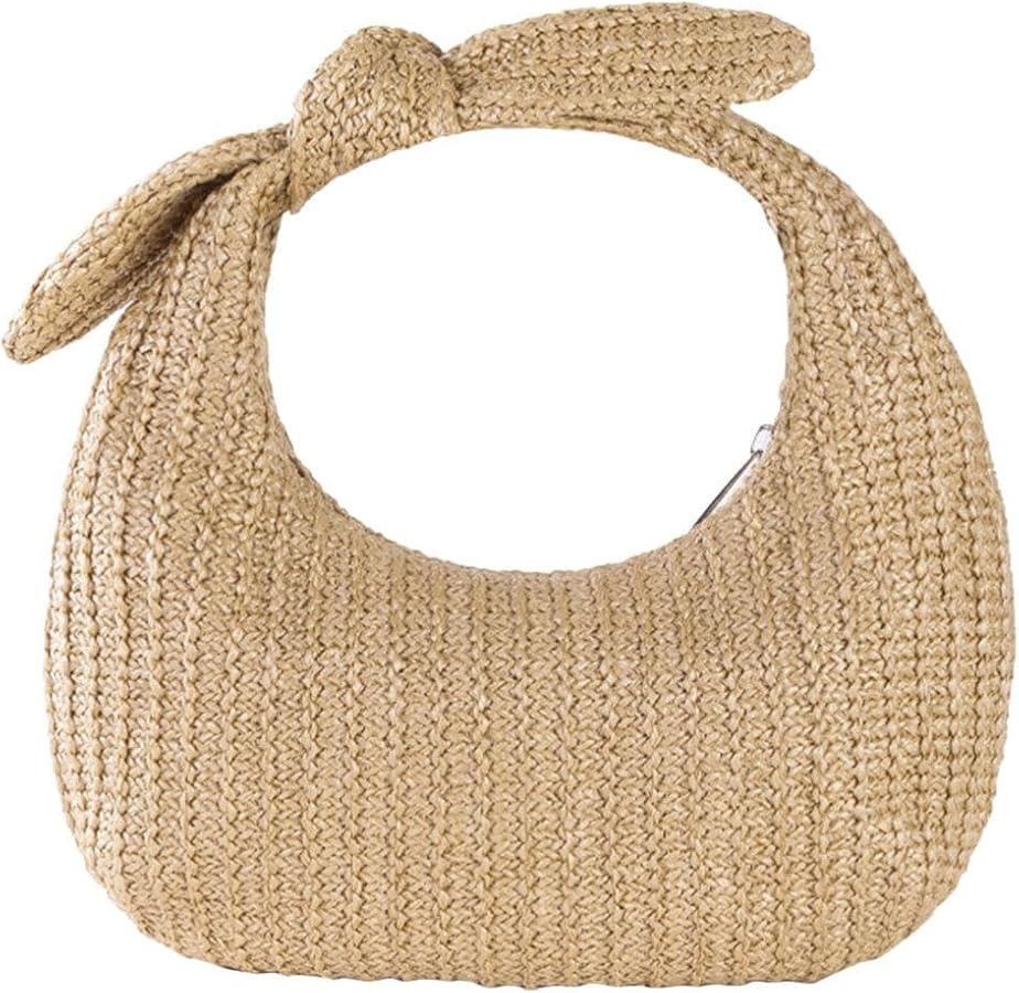 Straw Handbag Summer Beach Rattan Tote Bag Bowknot Top Handle Handbag Purse for Travel Holiday Pa... | Amazon (US)