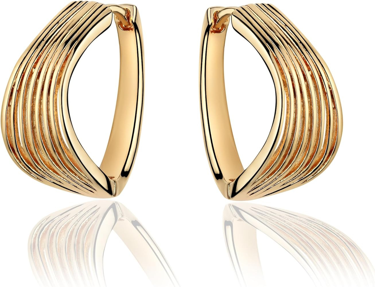 Huggie Hoop Earrings for Women Gold CZ Stud Earrings 14K Gold Filled Small Boho Huggie Earrings H... | Amazon (US)