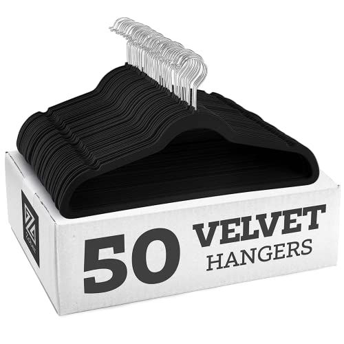 Zober Premium Velvet Hangers - Non-Slip, Durable, Space Saving Clothes Hangers for Closet w/ 360 Deg | Amazon (US)