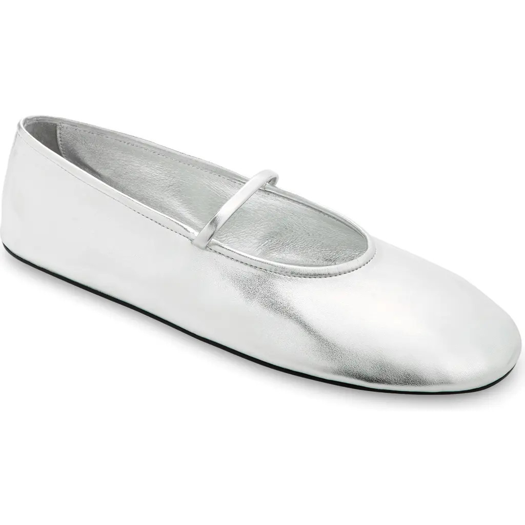 Jeffrey Campbell Dancerina Mary Jane Ballet Flat in Silver at Nordstrom, Size 7.5 | Nordstrom