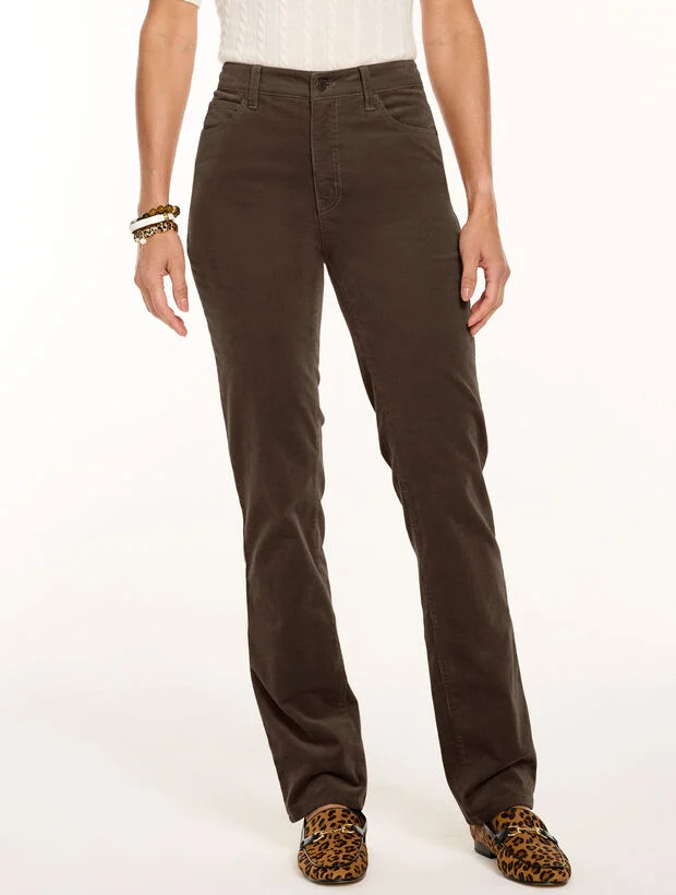 Stretch Corduroy Straight Leg Pants | Talbots