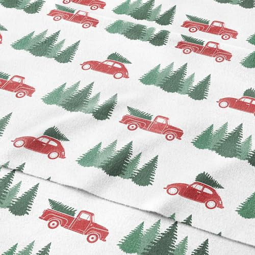 Flannel Sheets - Christmas Flannel Sheet Set - Queen, Christmas Tree 1 | Amazon (US)