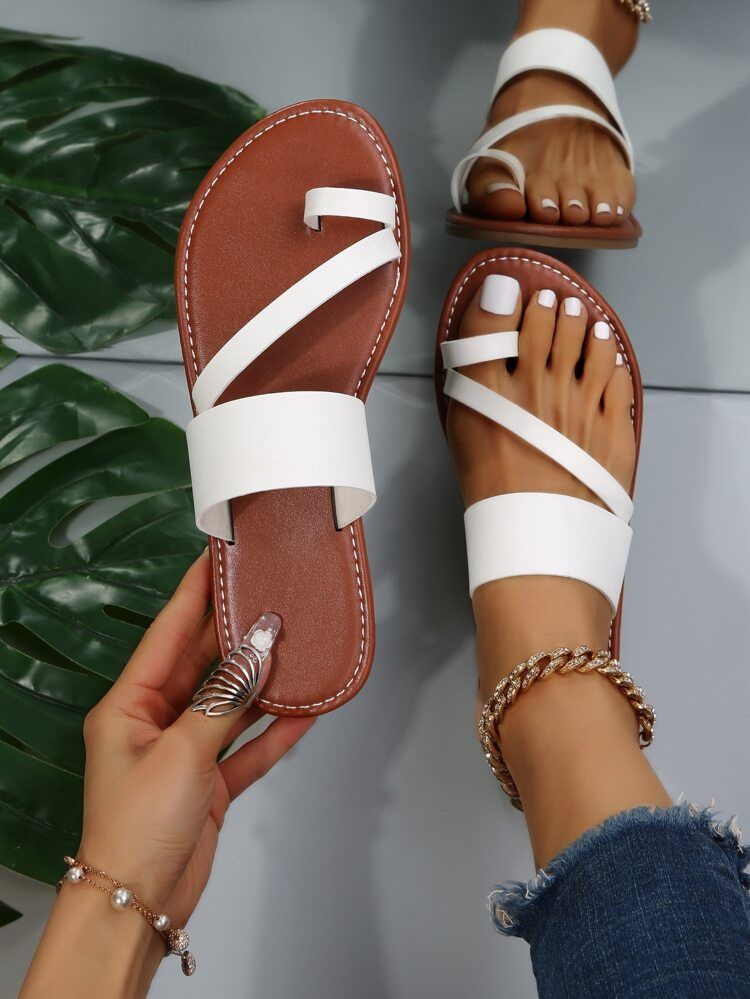 Minimalist Toe Ring Thong Sandals | SHEIN