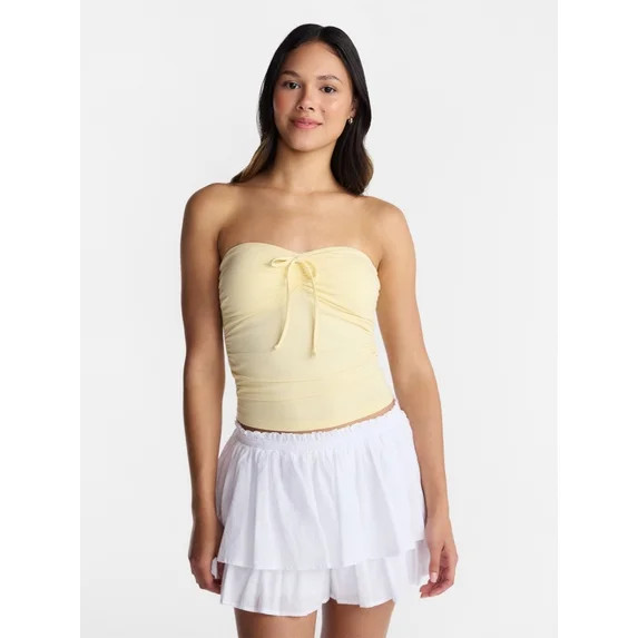 No Boundaries Ruched Tube Top, Women’s XXS-XXL | Walmart (US)