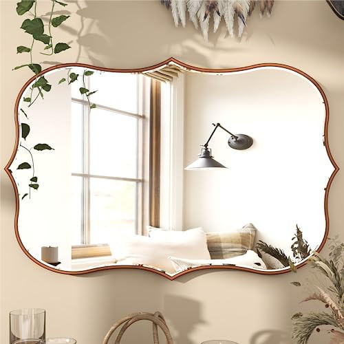 SHYFOY Antique Gold Mirrors for Wall Decor, Large Decorative Wall Mirror | Amazon (US)
