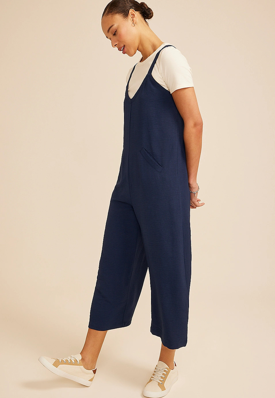 Cool Crepe Wide Leg Jumpsuit | Maurices