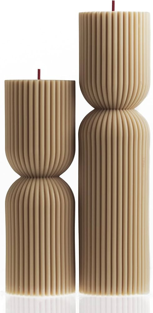 LAWA Hourglass Pillar Candle - Large Beautiful Handmade Pillar Scented Soy Wax Candle Elegant Bub... | Amazon (US)