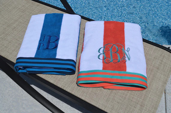 Monogrammed Beach, Pool, Lake, Towel - oversized personalized towel | Etsy (US)