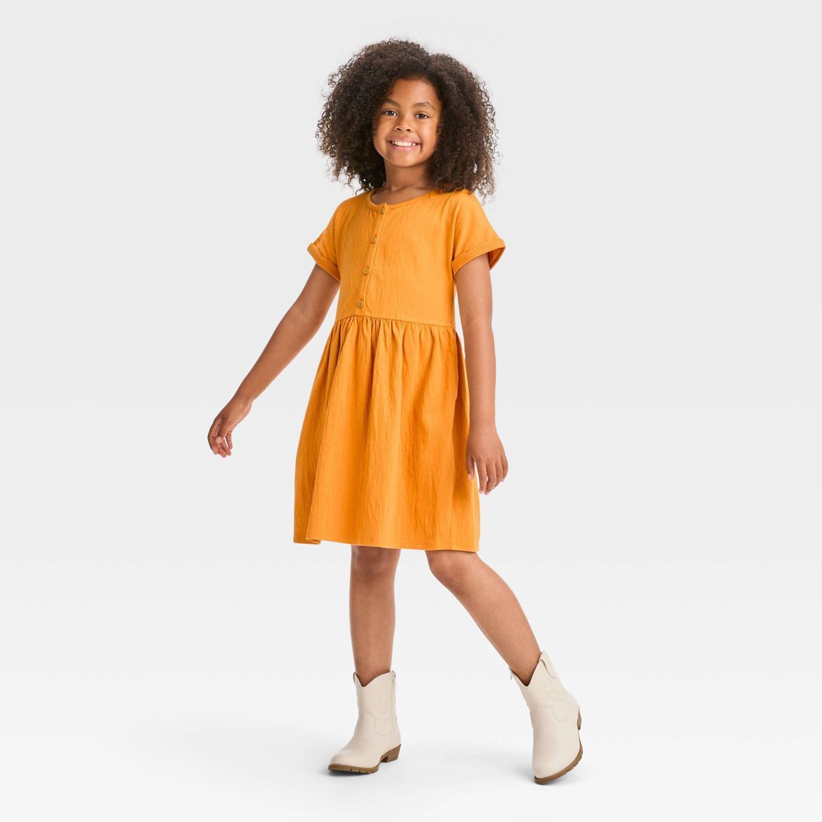 Girls' Short Sleeve Rib Knit Dress - Cat & Jack™ | Target