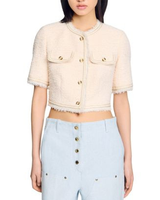 Sandro Short Sleeve Tweed Jacket  | Bloomingdale's Sandro Women's Clothing | Bloomingdale's (US)