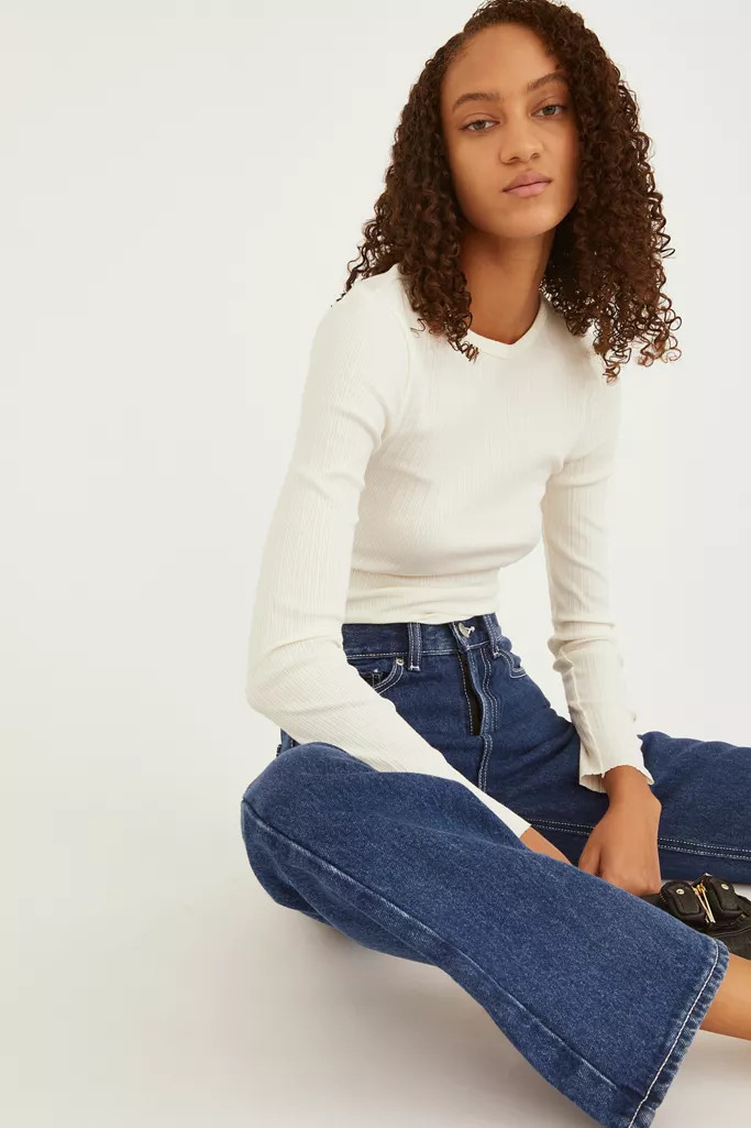 UO Timmy Ribbed Long Sleeve Top | Urban Outfitters (US and RoW)