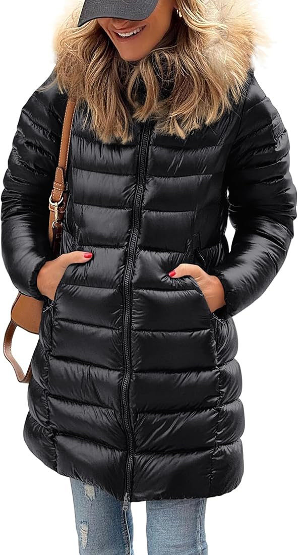 PRETTYGARDEN Women's Long Winter Puffer Coats Hooded Zip Up Thickened Parka Down Jackets Trendy F... | Amazon (US)