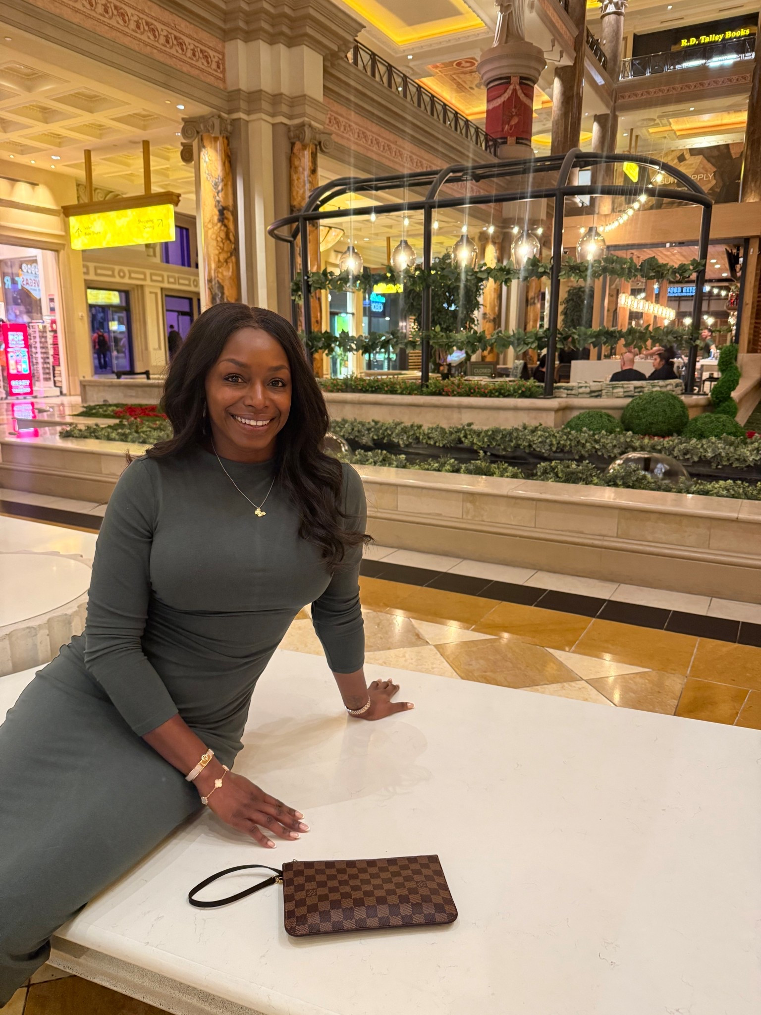 A basic green dress elevated with statement jewelry—proof that accessories change everything. #onthego #elevatedbasics 

#LTKootd