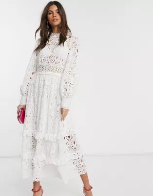 ASOS EDITION broderie midi dress with balloon sleeves | ASOS US