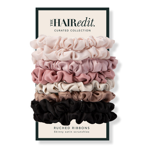 Ruched Ribbons Skinny Satin Scrunchies Set | Ulta