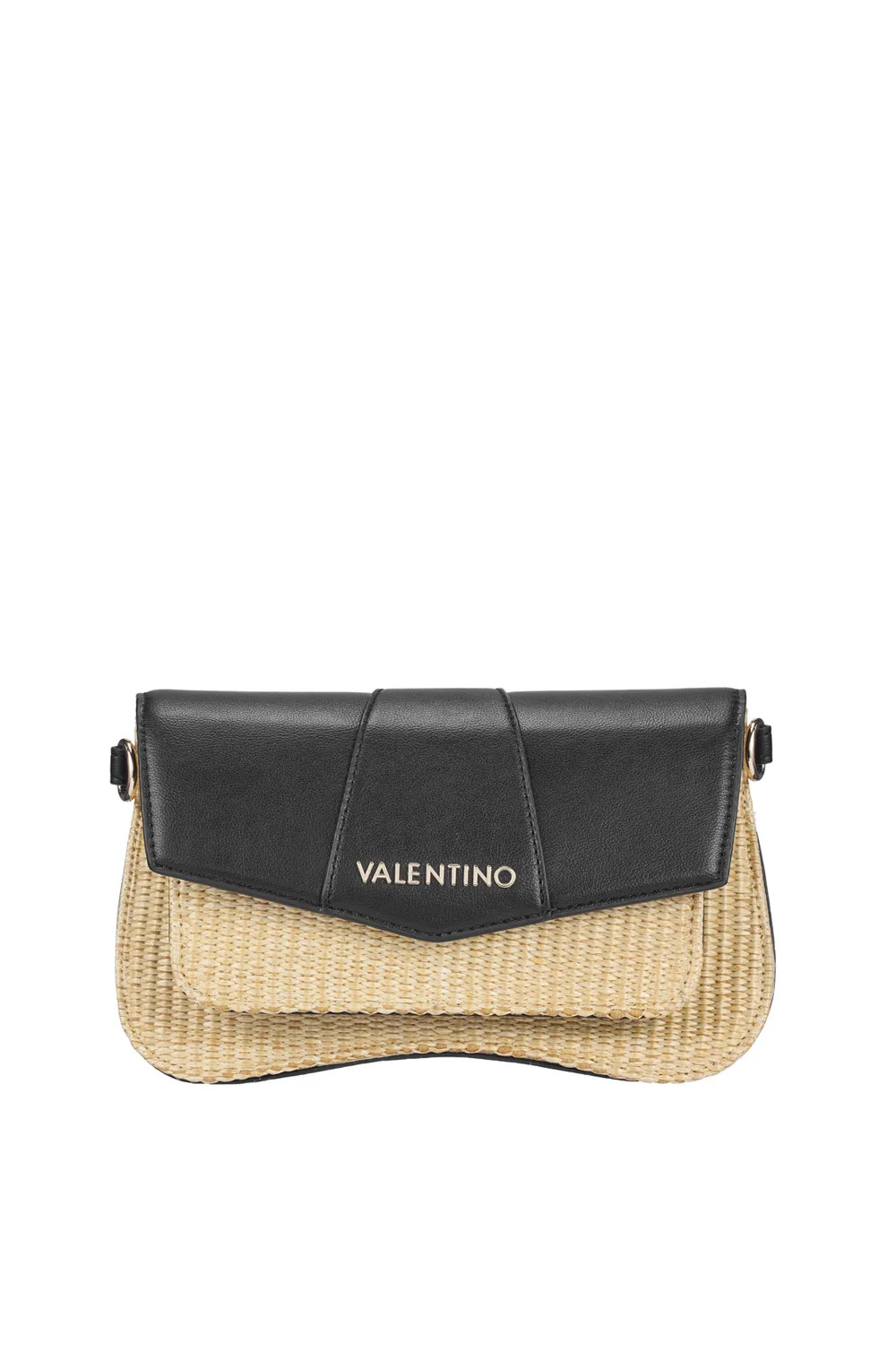 Bags & Purses | Unika Raffia Shoulder Bag Black | Valentino Bags | Debenhams UK