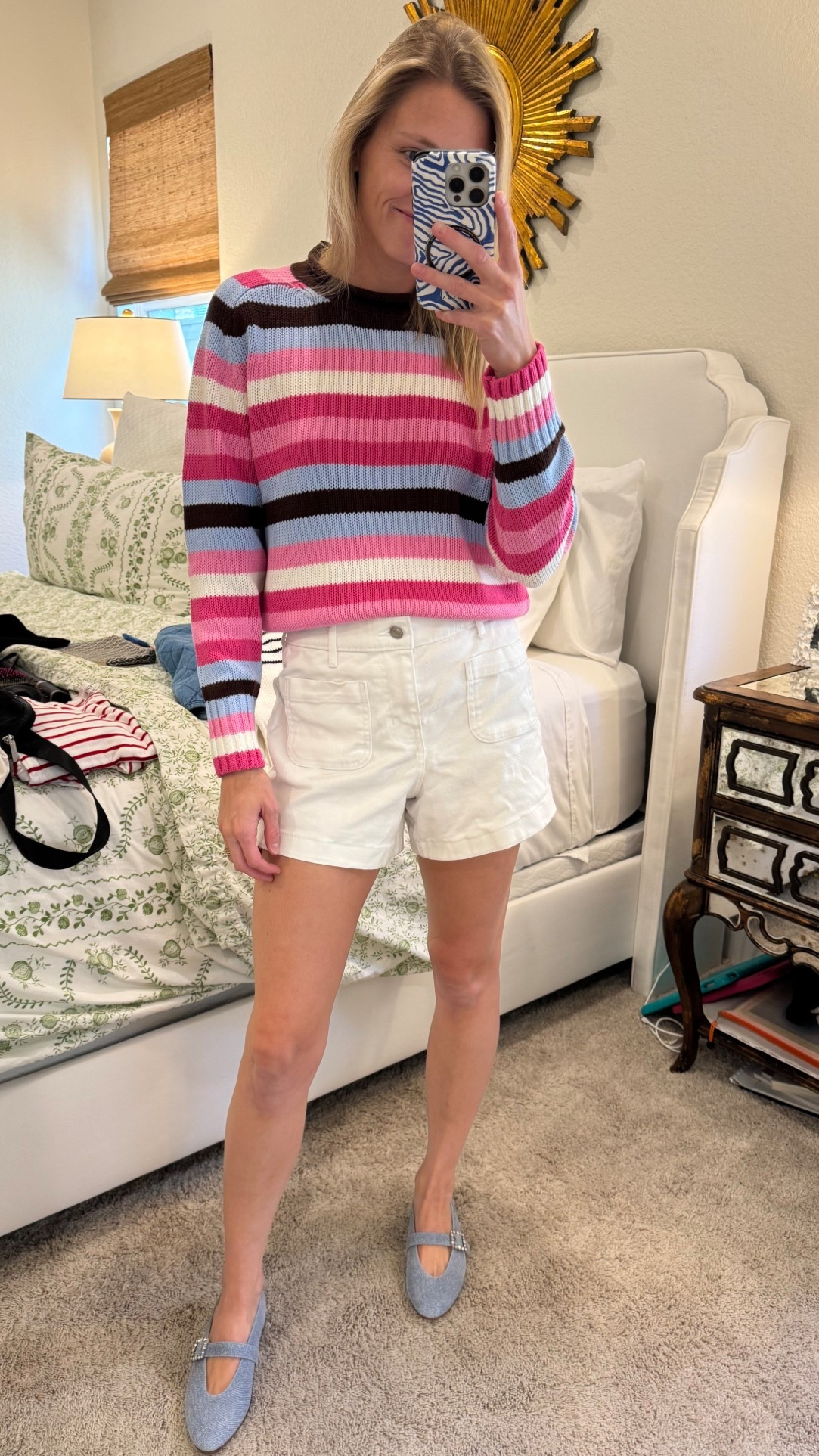 Love the Walmart finds! 
Wearing a small in the sweater & size 0 in the shorts! #walmartpartner