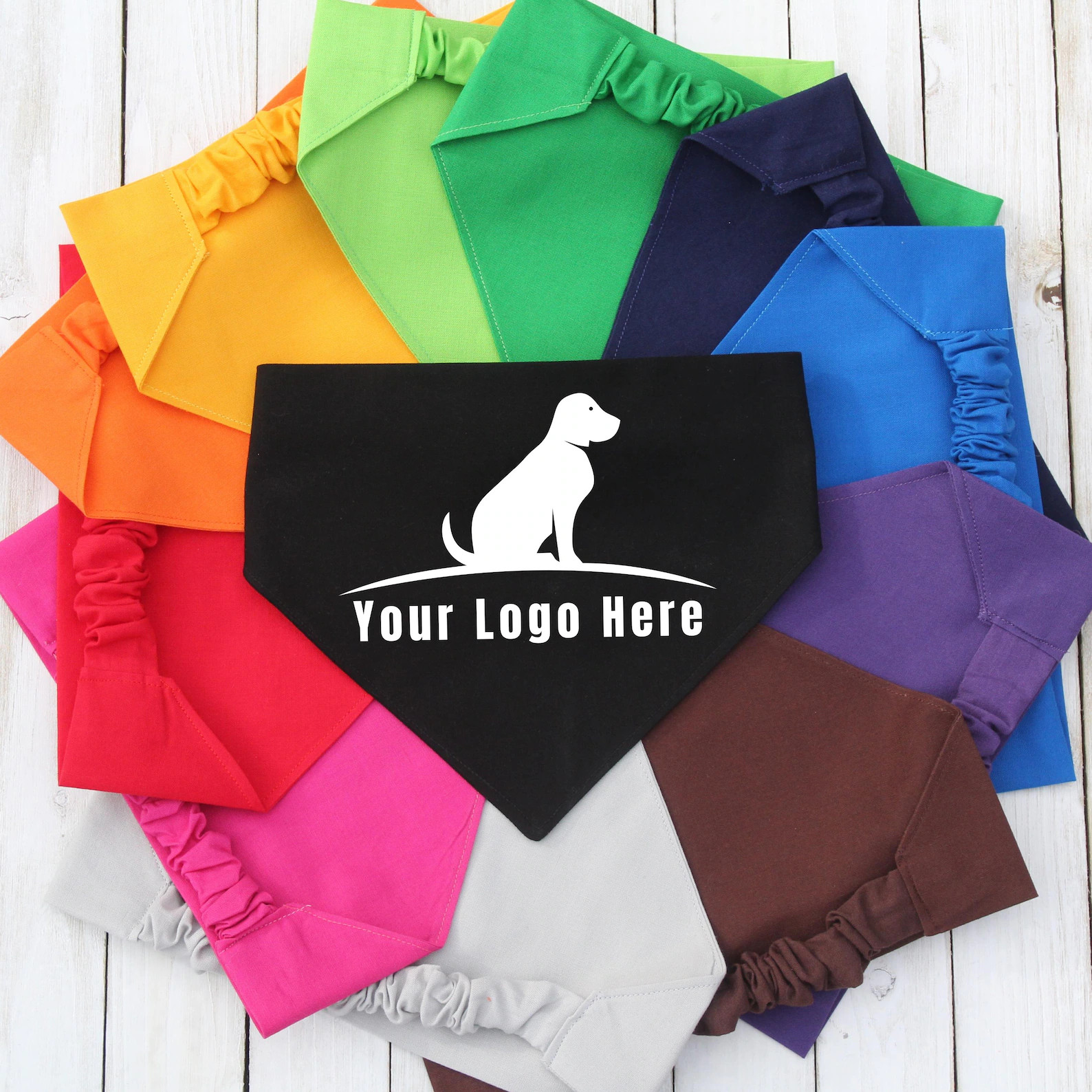 Custom Logo Scrunchie Dog Bandana, Personalized Pet Gift | Etsy (Global)